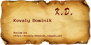 Kovaly Dominik névjegykártya