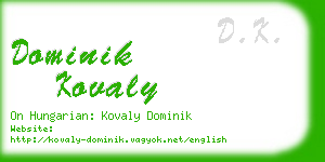 dominik kovaly business card